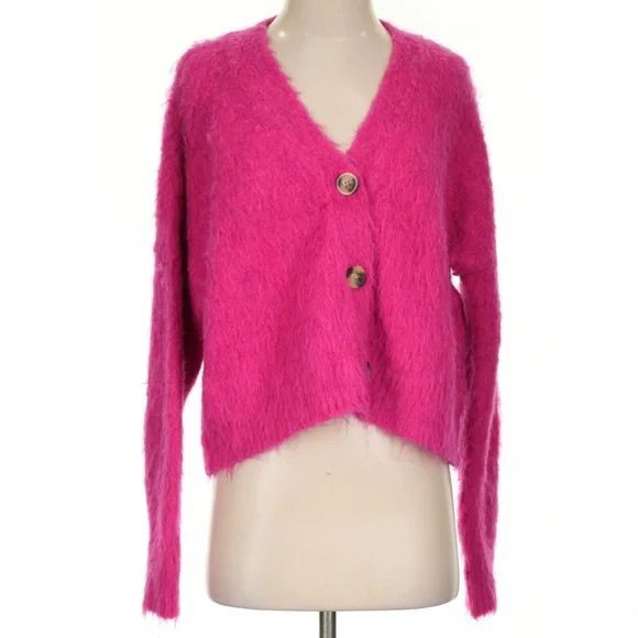 Madewell Mohair Cardigan - Hot Pink - Picture 5 of 5